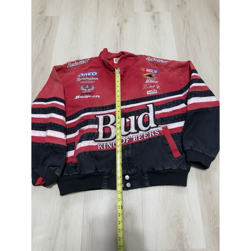 Vintage Men's Dale Earnhardt Jr. Budweiser NASCAR Racing Jacket 90s Sz Large - Picture 2 of 7